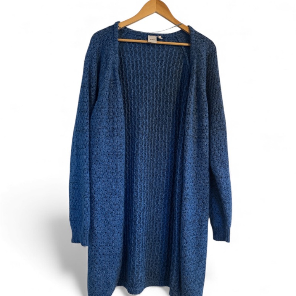 Ichi Blue Women's Open-Front Cardigan Sz XL